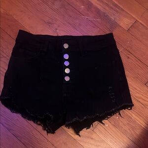 SHEIN High Waist Black Denim Shorts